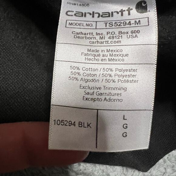 Carhartt Sweatshirt Mens Large Loose Fit Half Zip Workwear - Picture 7 of 7